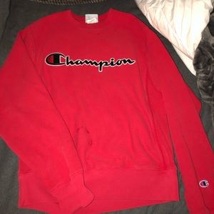 Red Champion Crewneck